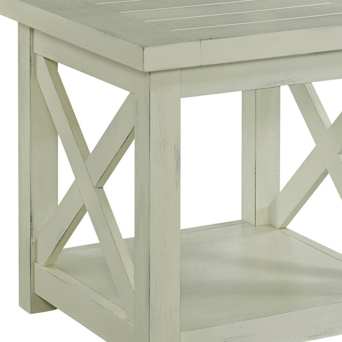 Sand & Stable Lana Off White End Table with Storage & Reviews Wayfair